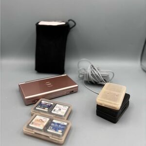 Nintendo DS Lite has Rose Gold Handheld Gaming Console with Accessories